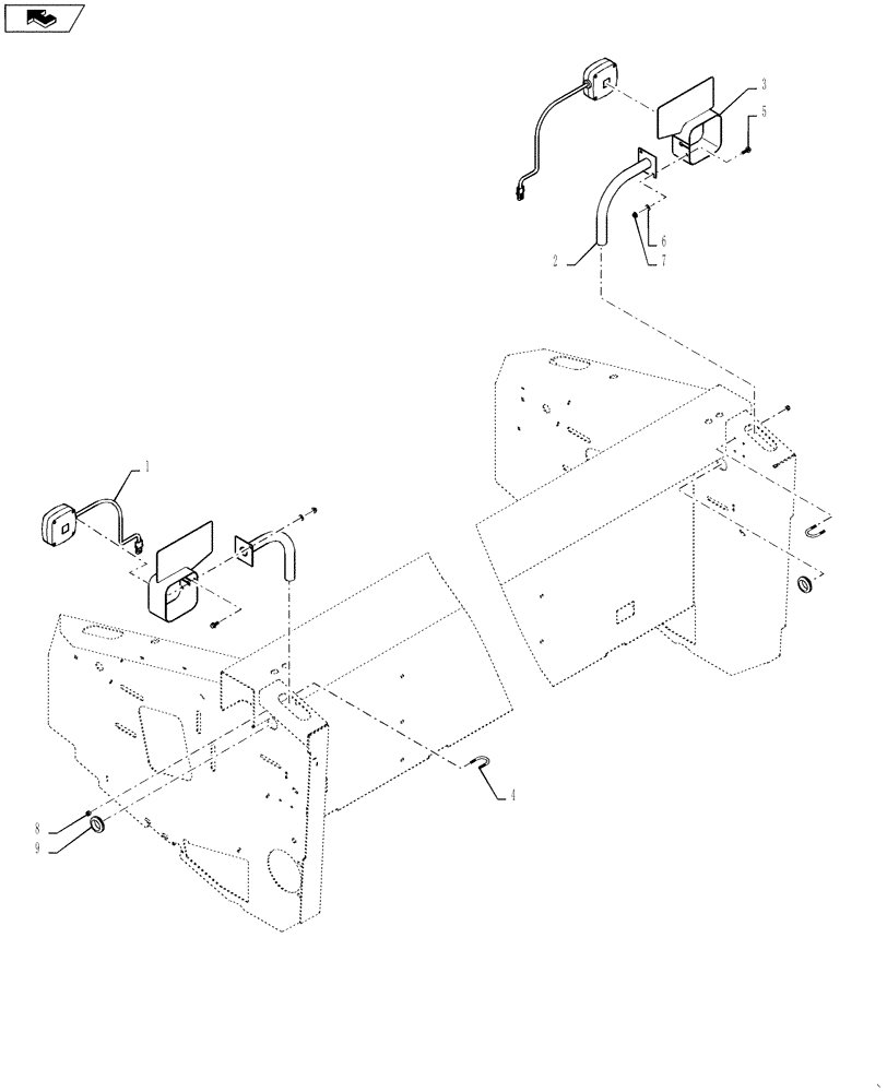 Схема запчастей Case IH 3162 - (55.404.01) - LIGHT ASSEMBLY, WARNING (55) - ELECTRICAL SYSTEMS