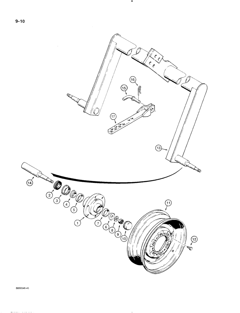 Схема запчастей Case IH 350 - (9-10) - TRANSPORT LIFT AXLES, 6 BOLT PATTERN HUB (09) - CHASSIS/ATTACHMENTS