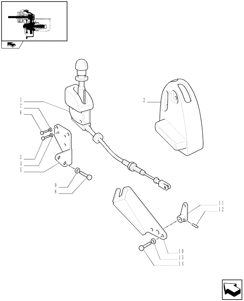 Схема запчастей Case IH FARMALL 95C - (1.80.1/07) - ON BOARD PTO CONTROL LEVER (VAR.330838-331838) (07) - HYDRAULIC SYSTEM