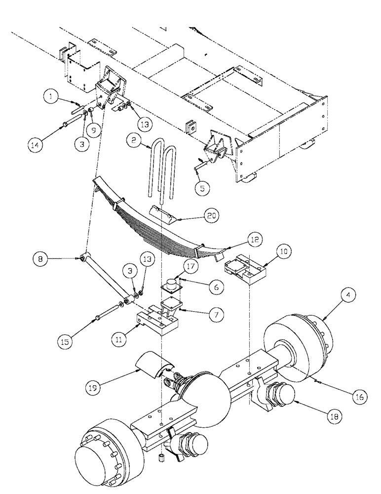 Схема запчастей Case IH FLX4330 - (04-007) - REAR AXLE ASSEMBLY Frame & Suspension