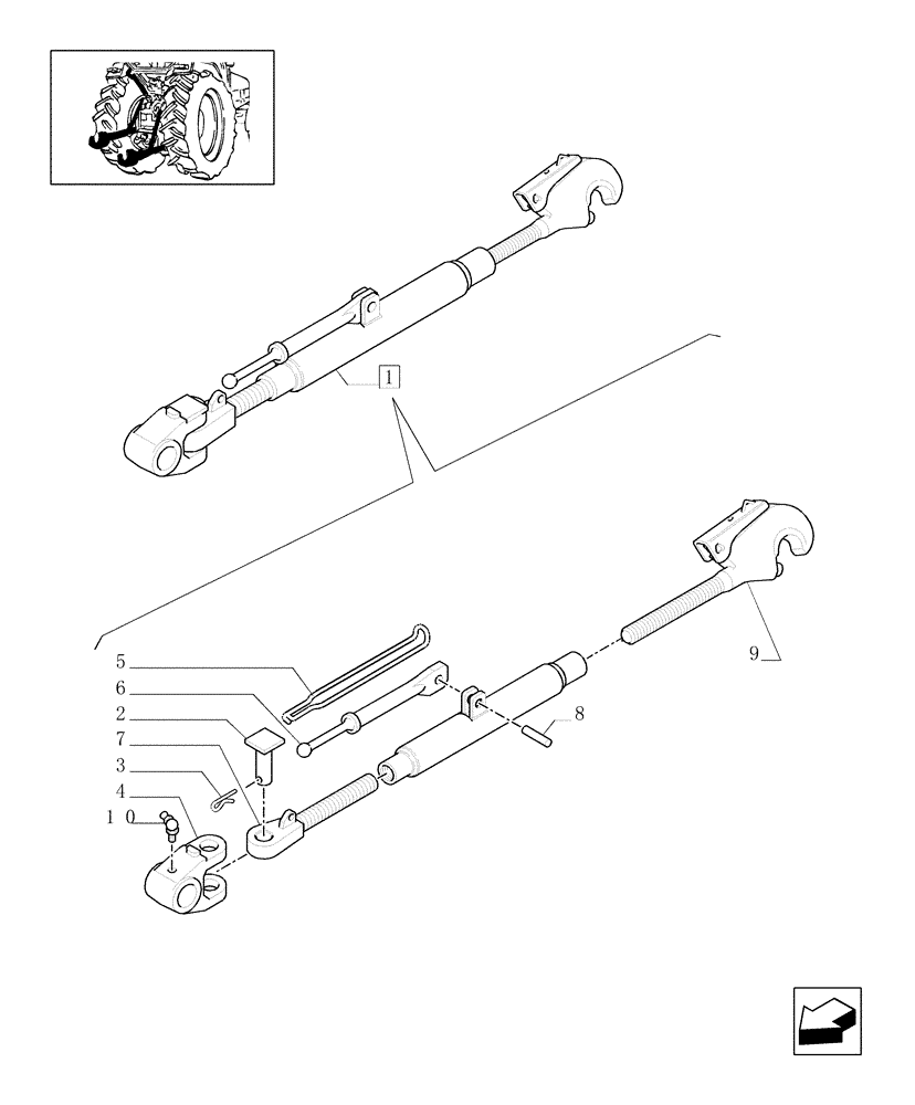 Схема запчастей Case IH MXM190 - (1.89.6/02E) - TOP LINK ASSEMBLY - BREAKDOWN (09) - IMPLEMENT LIFT