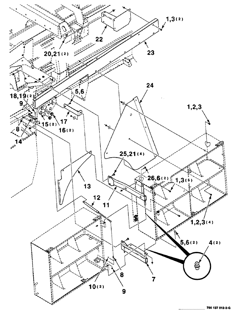 Схема запчастей Case IH 8585 - (7-16) - TWINE BOX ASSEMBLY, LEFT (12) - MAIN FRAME