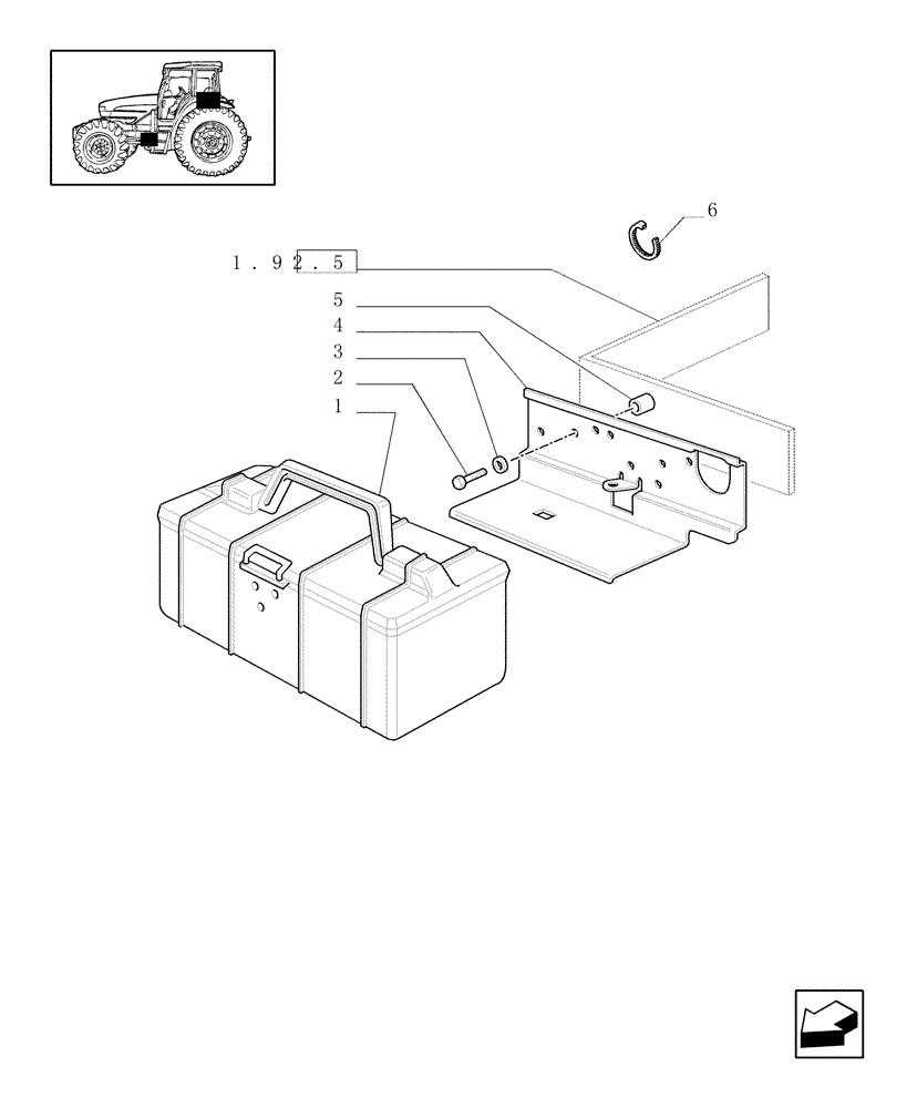 Схема запчастей Case IH JX100U - (1.90.5) - SUPPORT & TOOLBOX (10) - OPERATORS PLATFORM/CAB