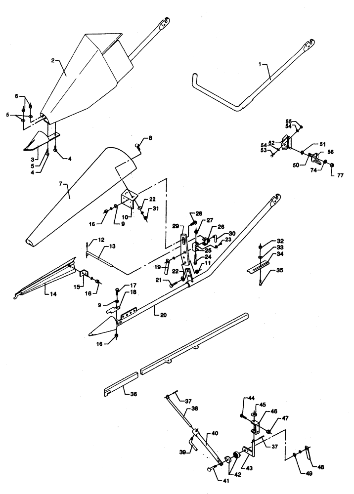 Схема запчастей Case IH 1030 - (1-01[01]) - STRAW DIVIDER (58) - ATTACHMENTS/HEADERS