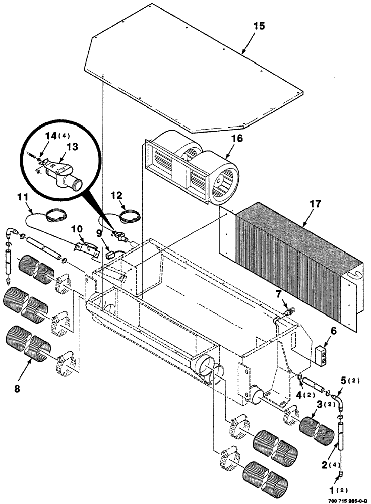 Схема запчастей Case IH 8870 - (07-40) - AIR CONDITIONER AND HEATER ASSEMBLY (50) - CAB CLIMATE CONTROL