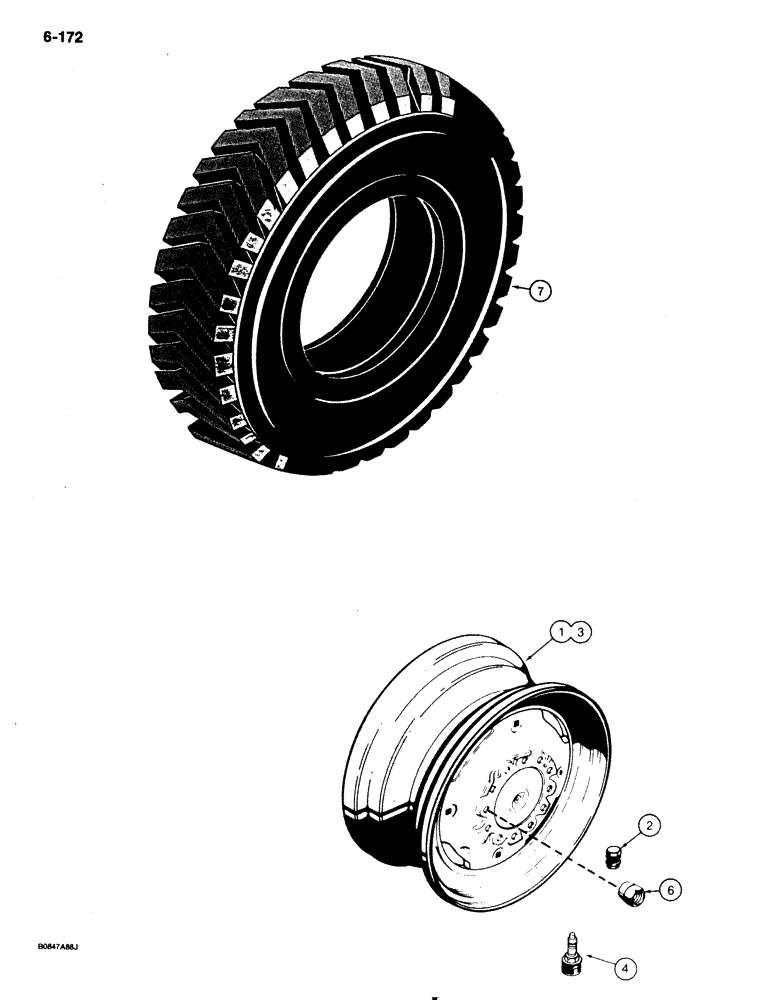 Схема запчастей Case IH 1818 - (6-172) - WHEELS AND TIRES (06) - POWER TRAIN