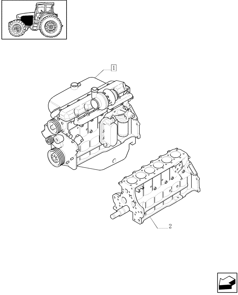 Схема запчастей Case IH MXM190 - (0.02.1) - ENGINE ASSY (01) - ENGINE