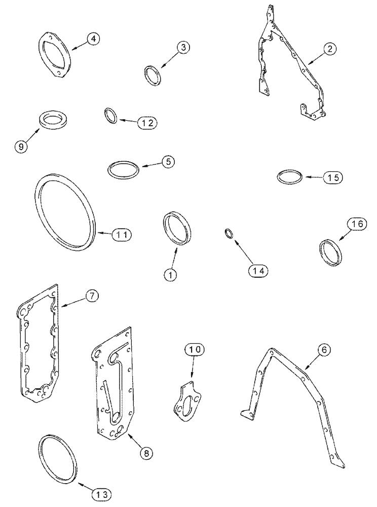 Схема запчастей Case IH SPX4260 - (03-023) - CYLINDER BLOCK GASKET KIT (01) - ENGINE