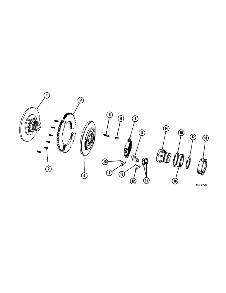 Схема запчастей Case IH 1160 - (17A[1]) - OVER CENTER CLUTCH, CLUTCH S/N 8334601 AND AFTER (18) - CLUTCH