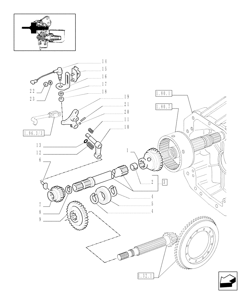 Схема запчастей Case IH MXM130 - (1.80.7/05) - (VAR.847) SYNCHRO MESH GEARED POWER TAKE-OFF (07) - HYDRAULIC SYSTEM