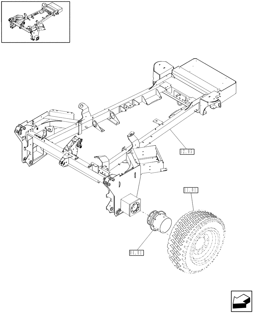 Схема запчастей Case IH WD2303 - (SECTION 4) - PICTORIAL INDEX, FRONT AXLE (00) - GENERAL