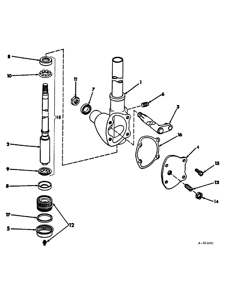 Схема запчастей Case IH 154 - (05-03) - STEERING, STEERING GEAR (04) - STEERING