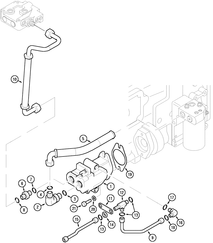 Схема запчастей Case IH MX170 - (08-02) - HYDRAULIC PUMP, OIL LINES AND FILTER (35) - HYDRAULIC SYSTEMS