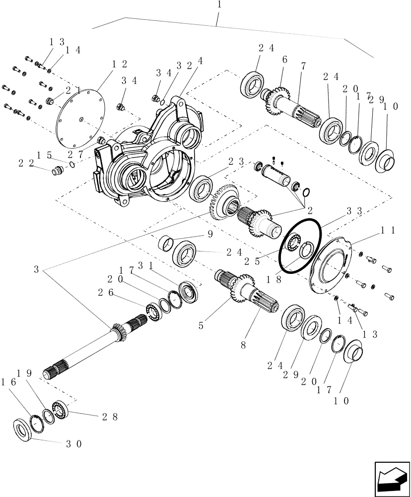 Схема запчастей Case IH 8010 - (60.150.02[01]) - GEARBOX - FEEDER CONVEYOR DRIVE, WITH ROCK TRAP DRIVE - PRIOR TO PIN HAJ201168 - 7010/8010 (60) - PRODUCT FEEDING