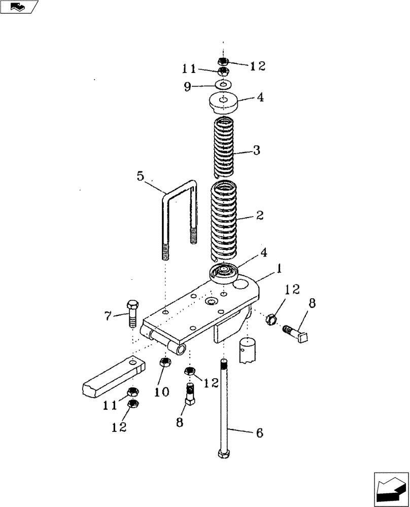 Схема запчастей Case IH 3300 - (75.200.02) - HEAVY DUTY SPRING C-S MOUNT (75) - SOIL PREPARATION