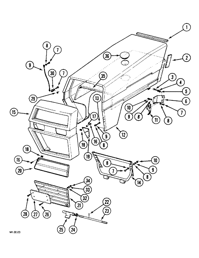 Схема запчастей Case IH 2120 - (9-016) - HOOD SHEETS (09) - CHASSIS/ATTACHMENTS