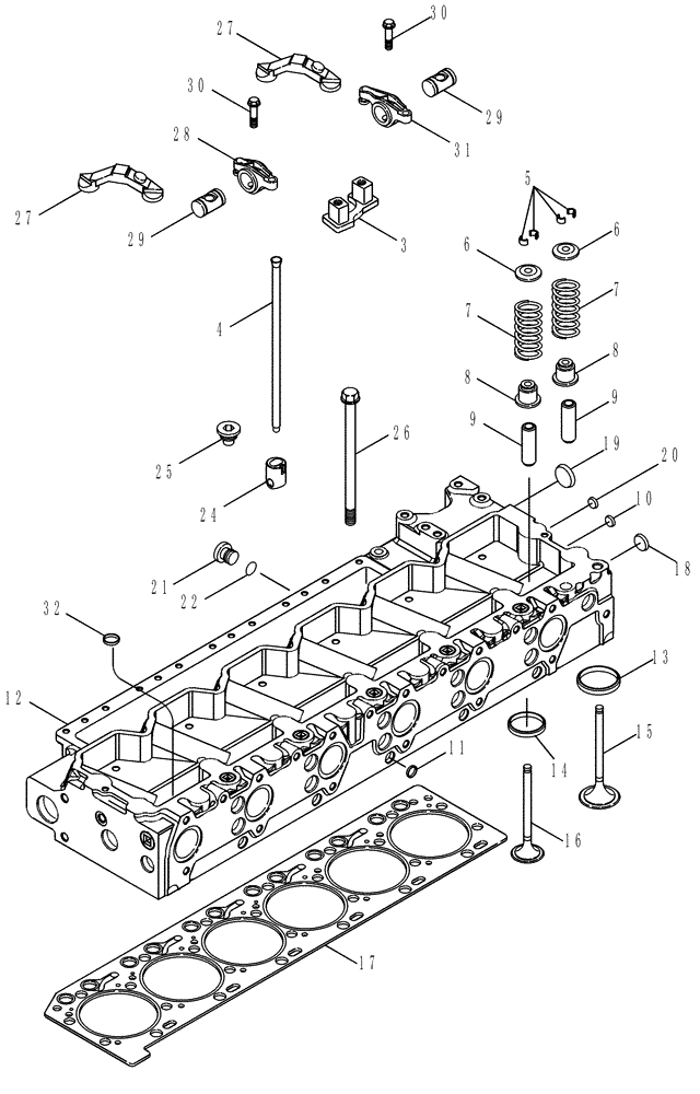 Схема запчастей Case IH MX305 - (02-21A) - CYLINDER HEAD - VALVE MECHANISM, MX305, MAGNUM 305, AND 335 (02) - ENGINE