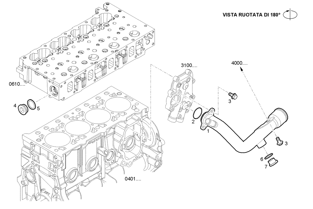 Схема запчастей Case IH F5AE9484G A003 - (3230.058) - WATER PIPE 