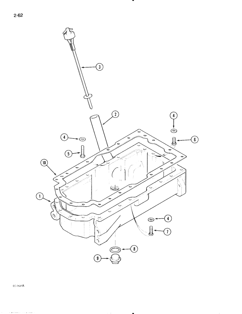 Схема запчастей Case IH 595 - (2-62) - OIL PAN (02) - ENGINE