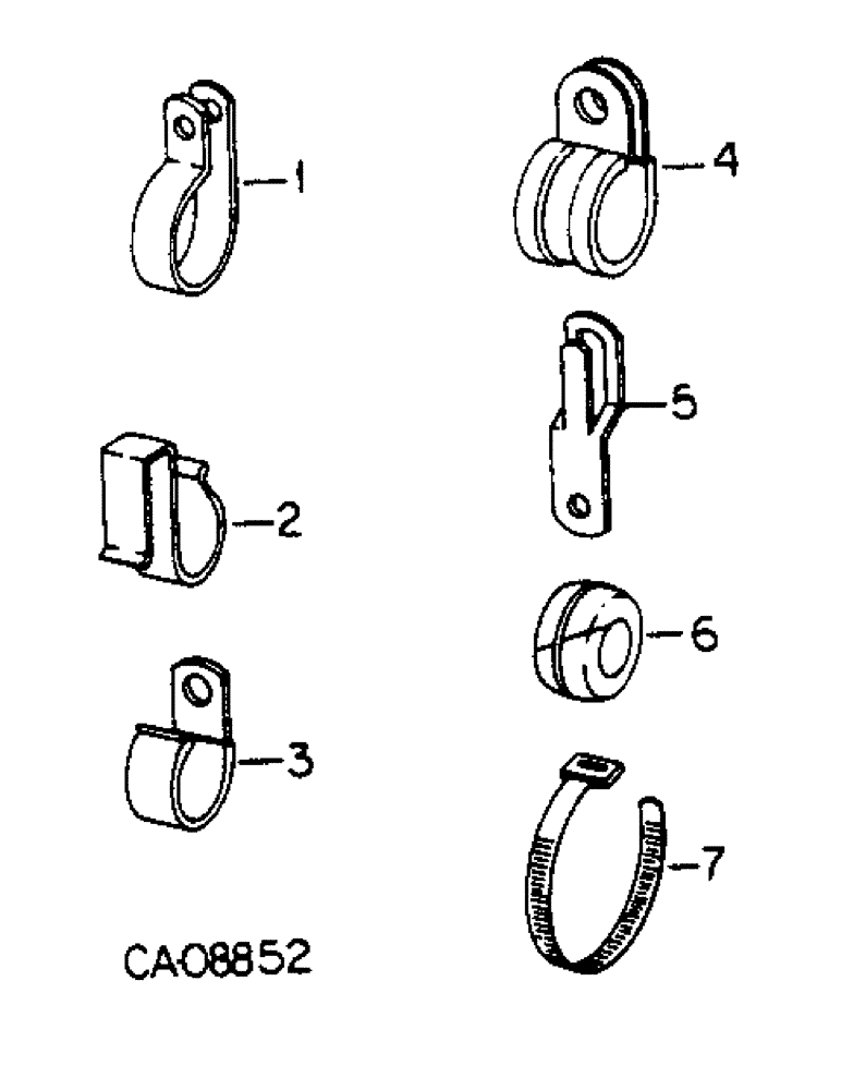 Схема запчастей Case IH 684 - (08-21) - ELECTRICAL, CLIPS, CLAMPS, STRAPS AND GROMMETS (06) - ELECTRICAL