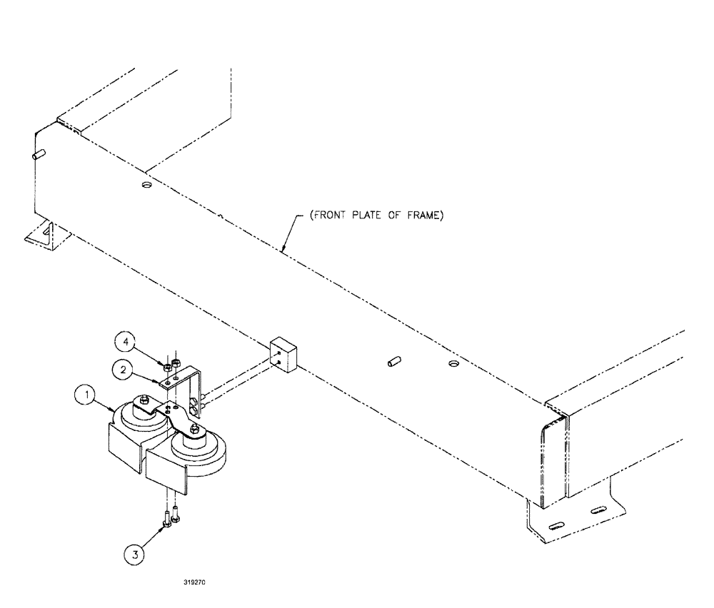 Схема запчастей Case IH SPX3185 - (04-014) - SUSPENSION & FRAME - HORN GROUP, DUAL Suspension & Frame