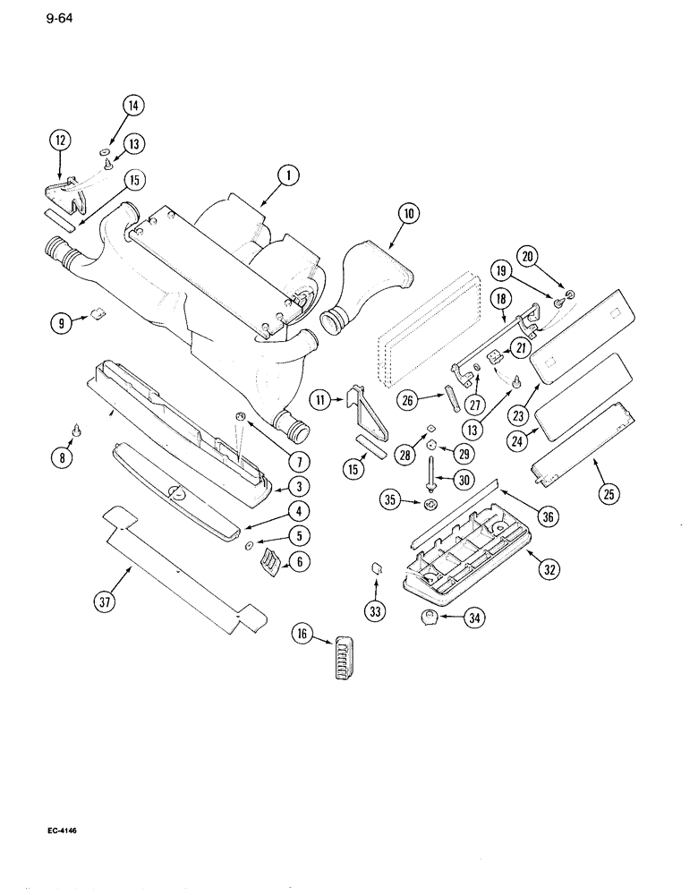 Схема запчастей Case IH 995 - (9-064) - CAB, AIR VENTS (09) - CHASSIS/ATTACHMENTS