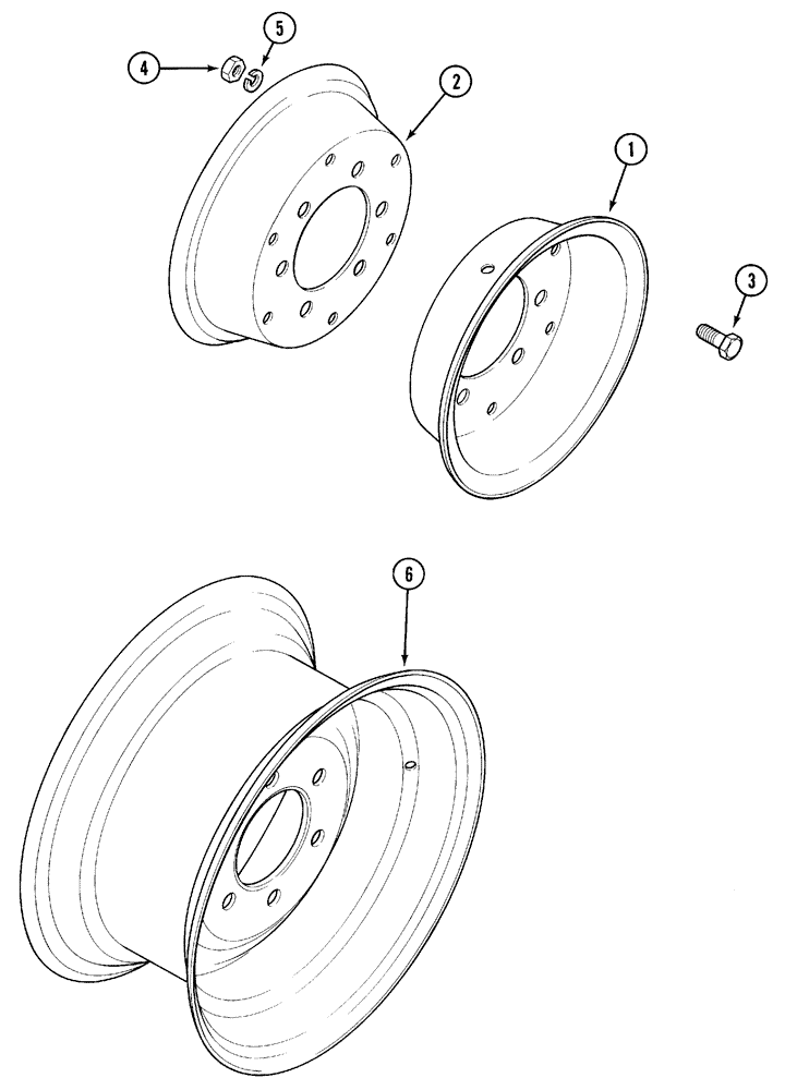 Схема запчастей Case IH 5230 - (5-040) - WHEELS, FRONT, NON ADJUSTABLE (05) - STEERING