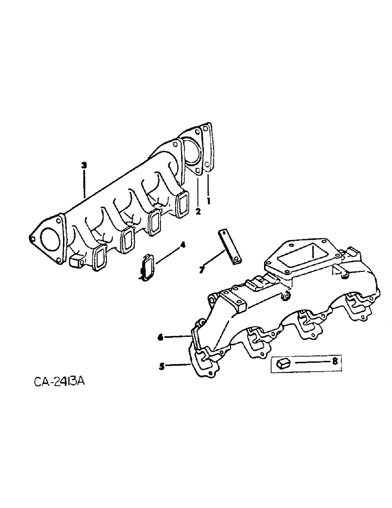 Схема запчастей Case IH DV-550 - (A-23) - INTAKE AND EXHAUST MANIFOLDS 