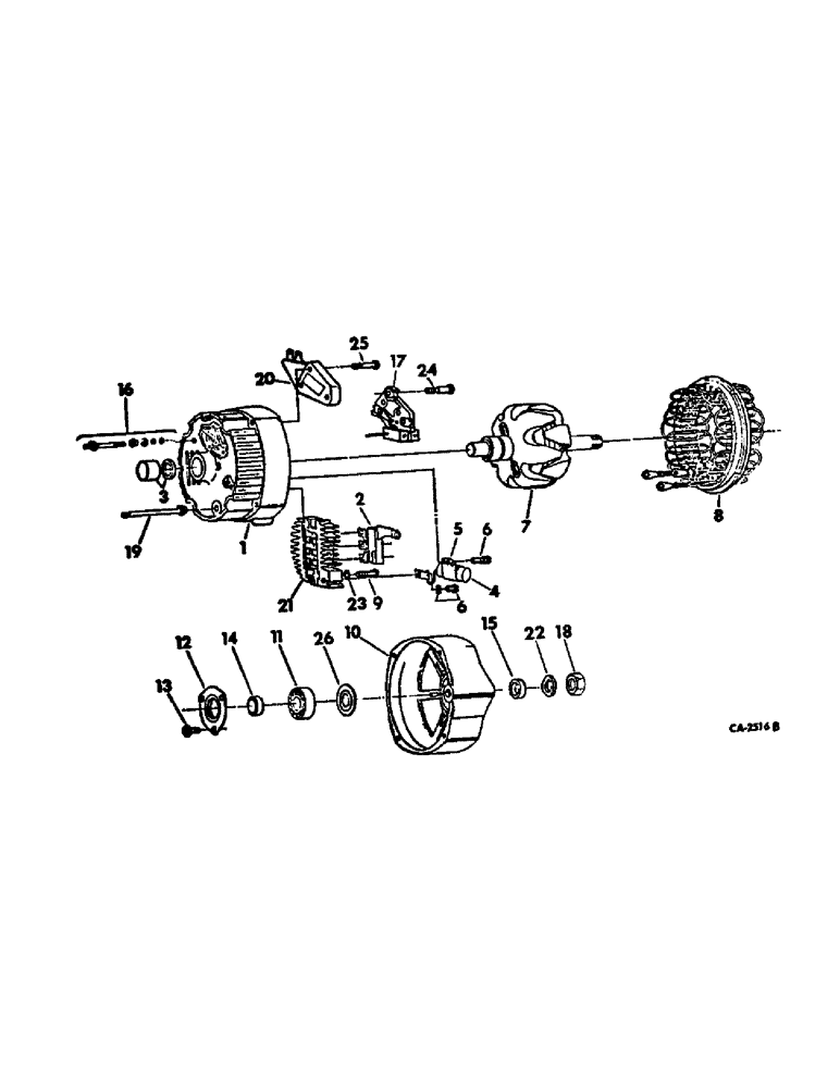 Схема запчастей Case IH FARMALL CUB - (08-08) - ELECTRICAL, ALTERNATOR GENERATOR, DELCO-REMY, WITH INTEGRAL SOLID STATE VOLTAGE REGUALTOR (06) - ELECTRICAL