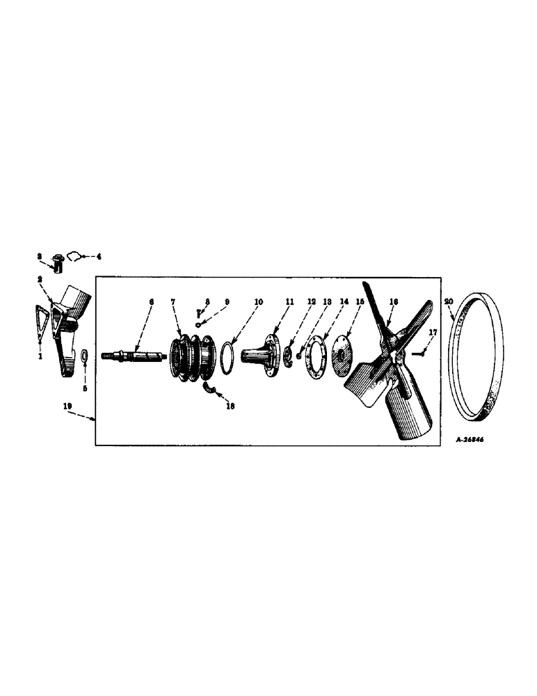 Схема запчастей Case IH SUPER AV - (029) - ENGINE, FAN, SCHWITZER-CUMMINS, 3-1/8 X 4 FEET, C-123 ENGINE (01) - ENGINE