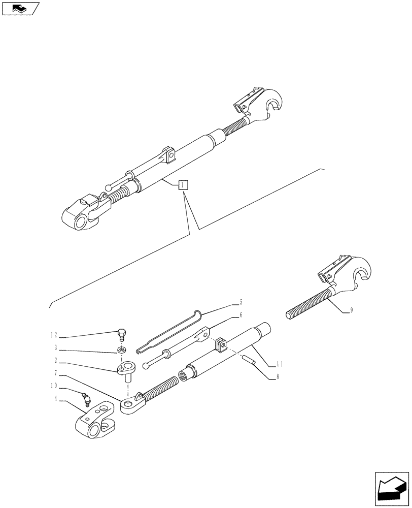 Схема запчастей Case IH PUMA 230 - (35.120.01[03]) - TOP LINK ASSEMBLY - BREAKDOWN (35) - HYDRAULIC SYSTEMS