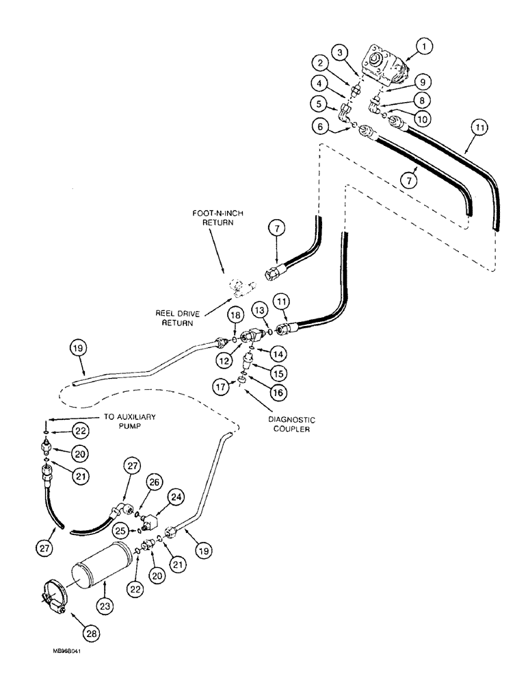 Схема запчастей Case IH 1644 - (5-04) - STEERING SYSTEM, SUPPLY AND RETURN (04) - STEERING