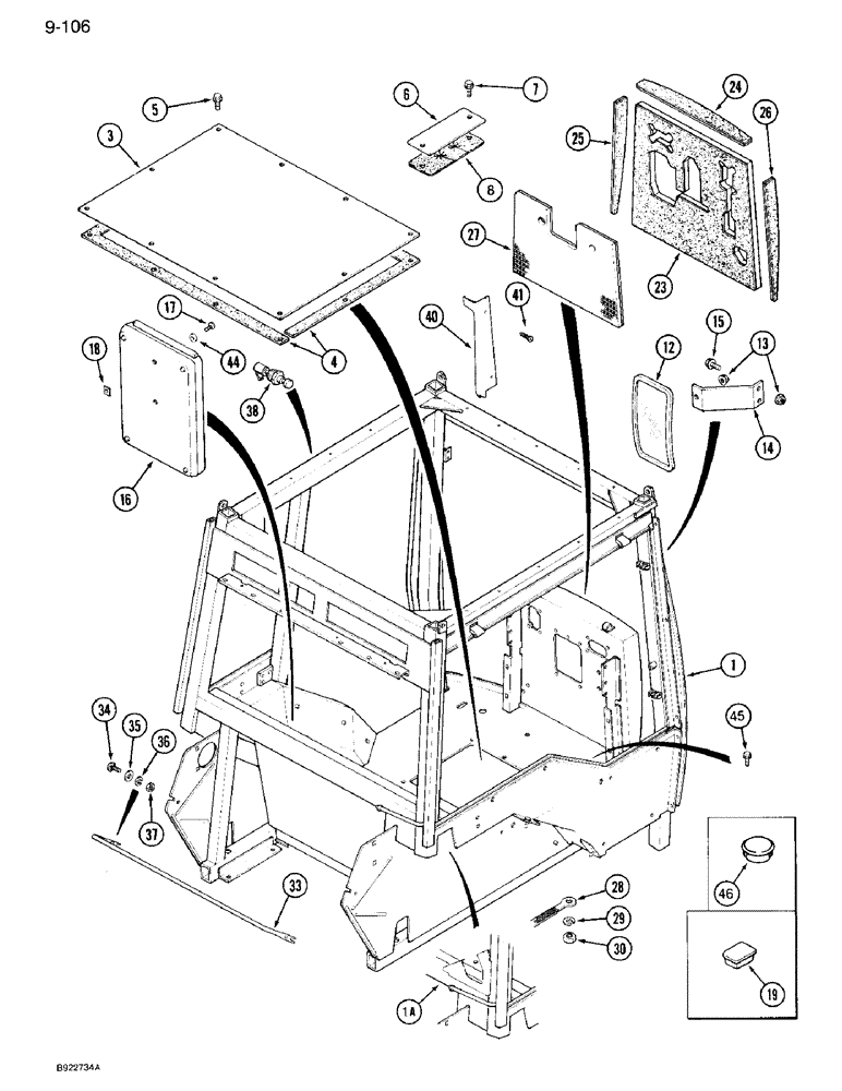 Схема запчастей Case IH 7110 - (9-106) - CAB FRAME (09) - CHASSIS/ATTACHMENTS