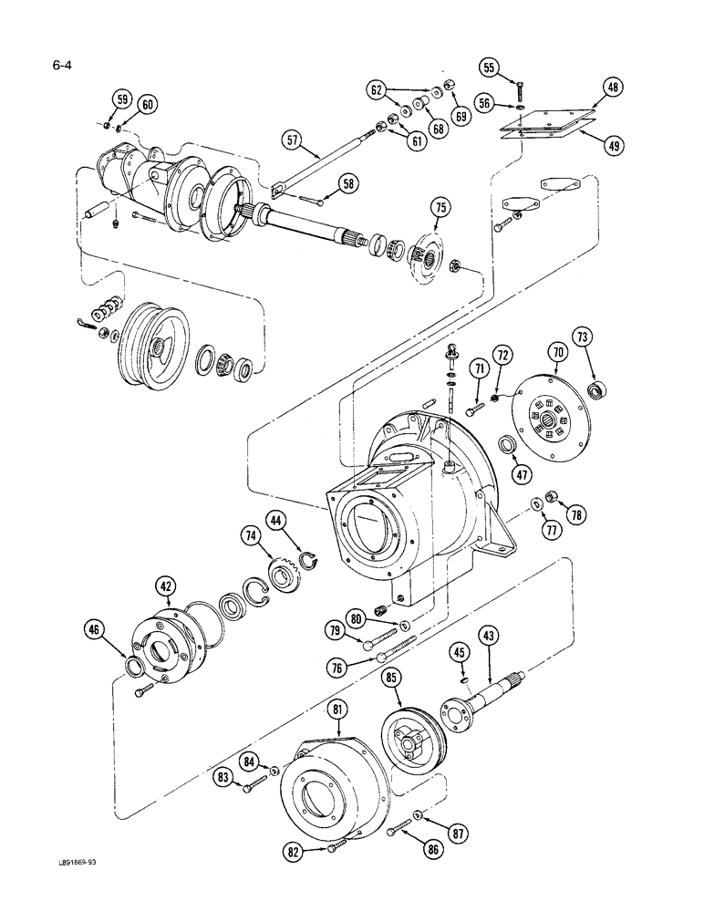 Схема запчастей Case IH 1640 - (6-04) - POWER TAKEOFF DRIVE, (CONT) (03) - POWER TRAIN