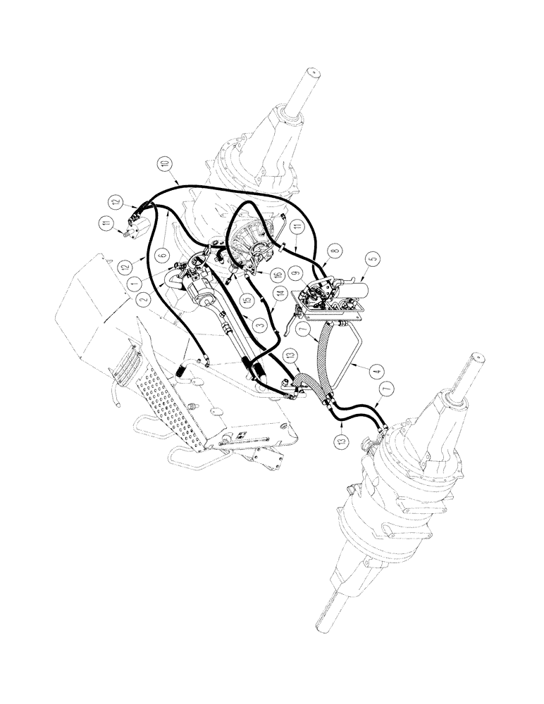 Схема запчастей Case IH STX450 - (01-07[01]) - PICTORIAL INDEX - CHARGE PUMP AND BRAKE CIRCUIT, 500 SERIES AXLE, WHEEL TRACTOR, BSN JEE0102001 (00) - PICTORIAL INDEX