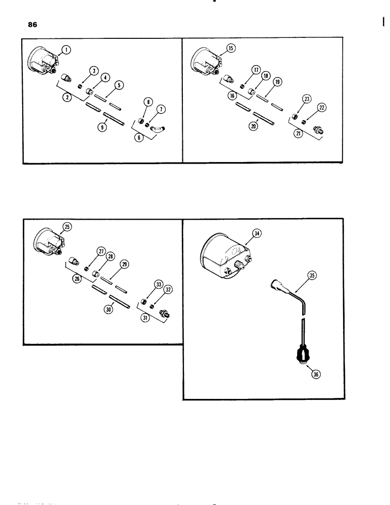 Схема запчастей Case IH 1270 - (086) - OIL PRESSURE GAUGES (04) - ELECTRICAL SYSTEMS