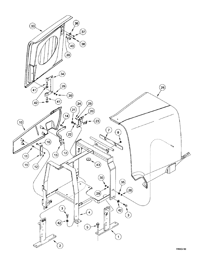 Схема запчастей Case IH MX270 - (9-026) - HOOD, FIXED (09) - CHASSIS/ATTACHMENTS