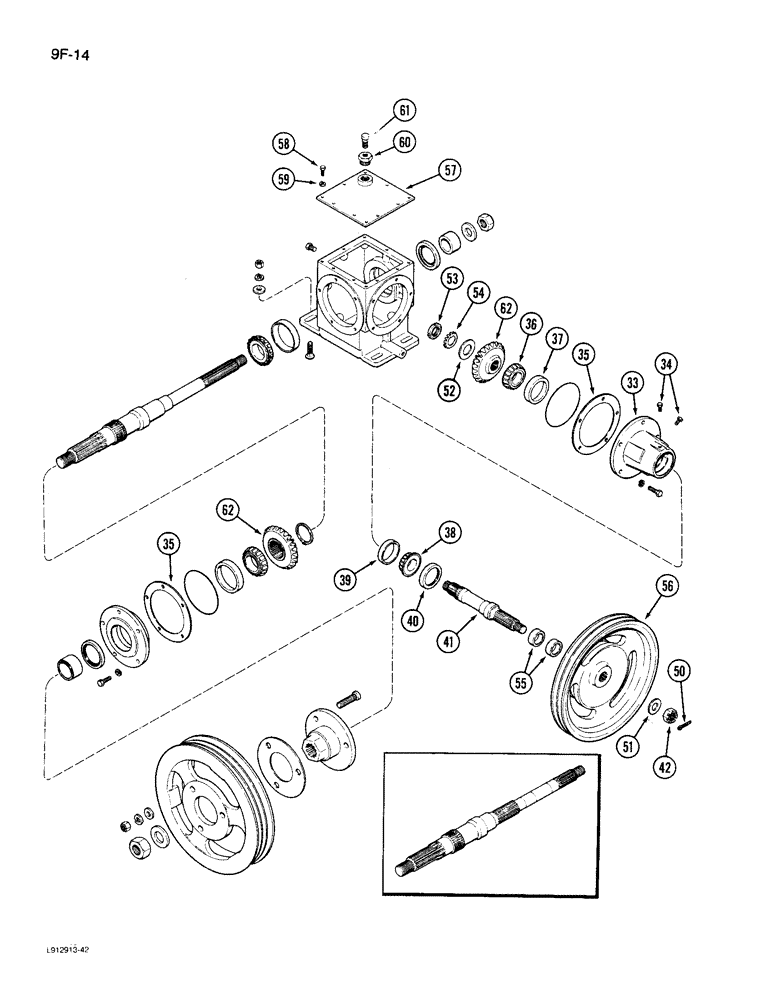 Схема запчастей Case IH 1640 - (9F-14) - STRAW CHOPPER GEAR HOUSING (CONTD) (19) - STRAW SPREADER & CHOPPER