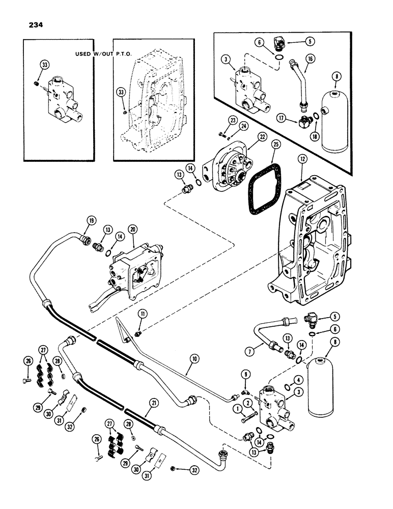 Схема запчастей Case IH 970 - (234) - HYDRAULIC SYSTEM, POWER SHIFT (08) - HYDRAULICS