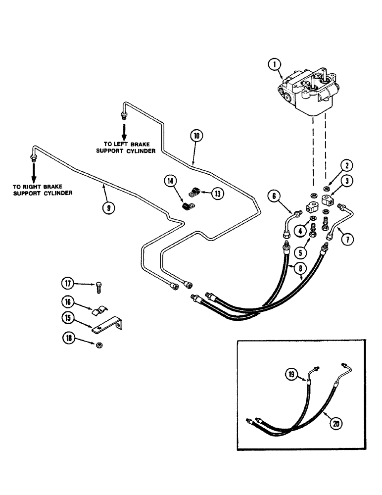 Схема запчастей Case IH 2090 - (7-326) - BRAKE VALVE, HOSES AND TUBES (07) - BRAKES