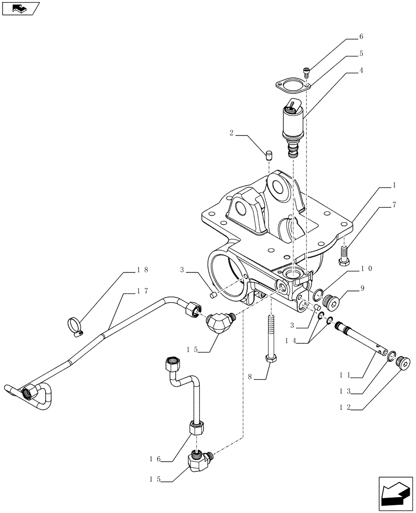 Схема запчастей Case IH FARMALL 65C - (23.202.02) - 4WD ELECTROHYDRAULIC ENGAGEMENT - IDLER CASE AND SOLENOID VALVE (VAR.330307-332307 / 743592) (23) - FOUR WHEEL DRIVE SYSTEM