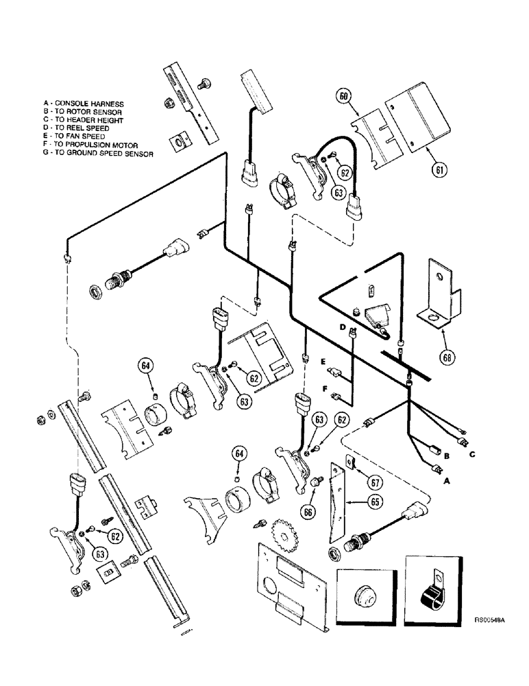 Схема запчастей Case IH 1680 - (4-24) - SHAFT SPEED MONITOR CONTROL HARNESS, COMBINES WITHOUT STRAW CHOPPER (CONTD) (06) - ELECTRICAL