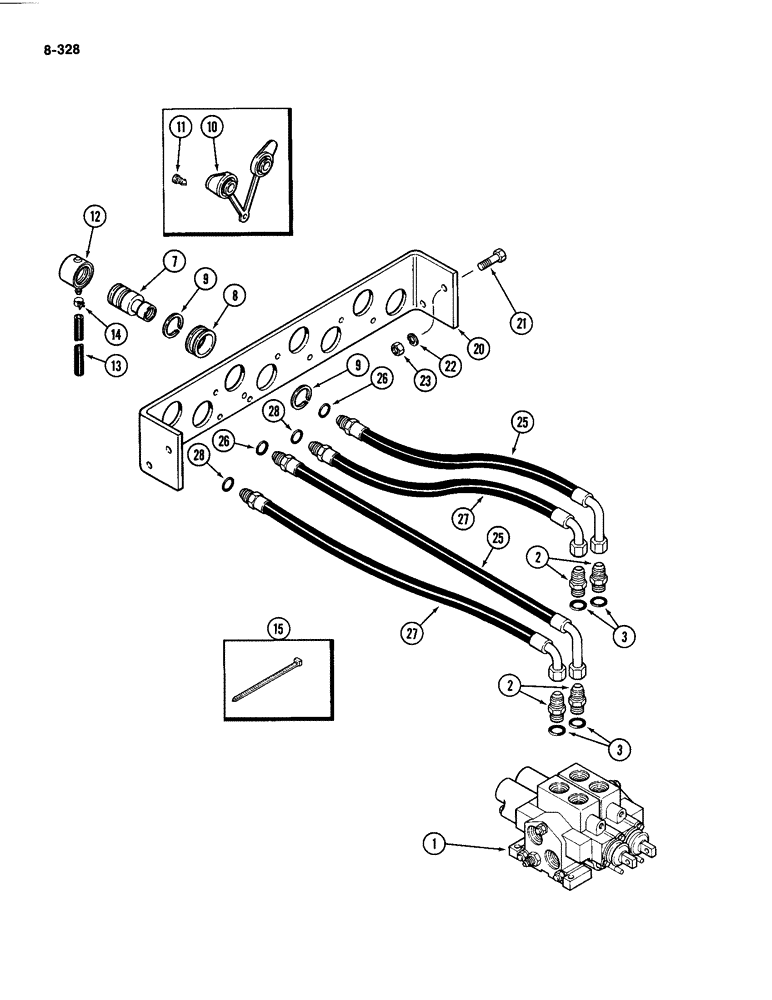 Схема запчастей Case IH 4494 - (8-328) - REMOTE HYDRAULIC HOSES AND COUPLINGS, CONTINUED ON NEXT PAGE (08) - HYDRAULICS