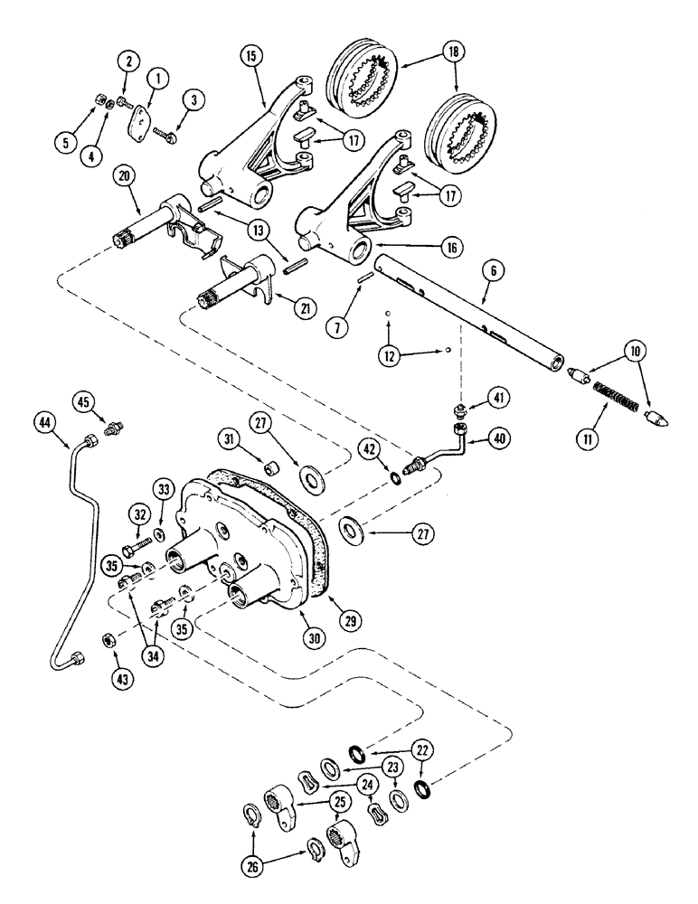 Схема запчастей Case IH 4694 - (6-158) - RANGE SHIFT MECHANISM (06) - POWER TRAIN