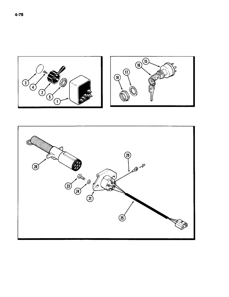 Схема запчастей Case IH 2094 - (4-078) - ELECTRICAL EQUIPMENT MOUNTING (04) - ELECTRICAL SYSTEMS