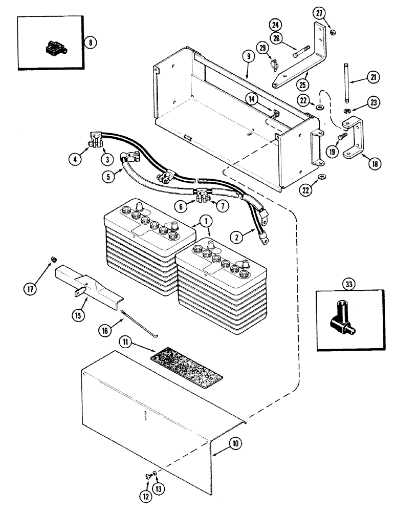 Схема запчастей Case IH 2594 - (4-32) - BATTERY, CABLES AND BATTERY BOX (04) - ELECTRICAL SYSTEMS