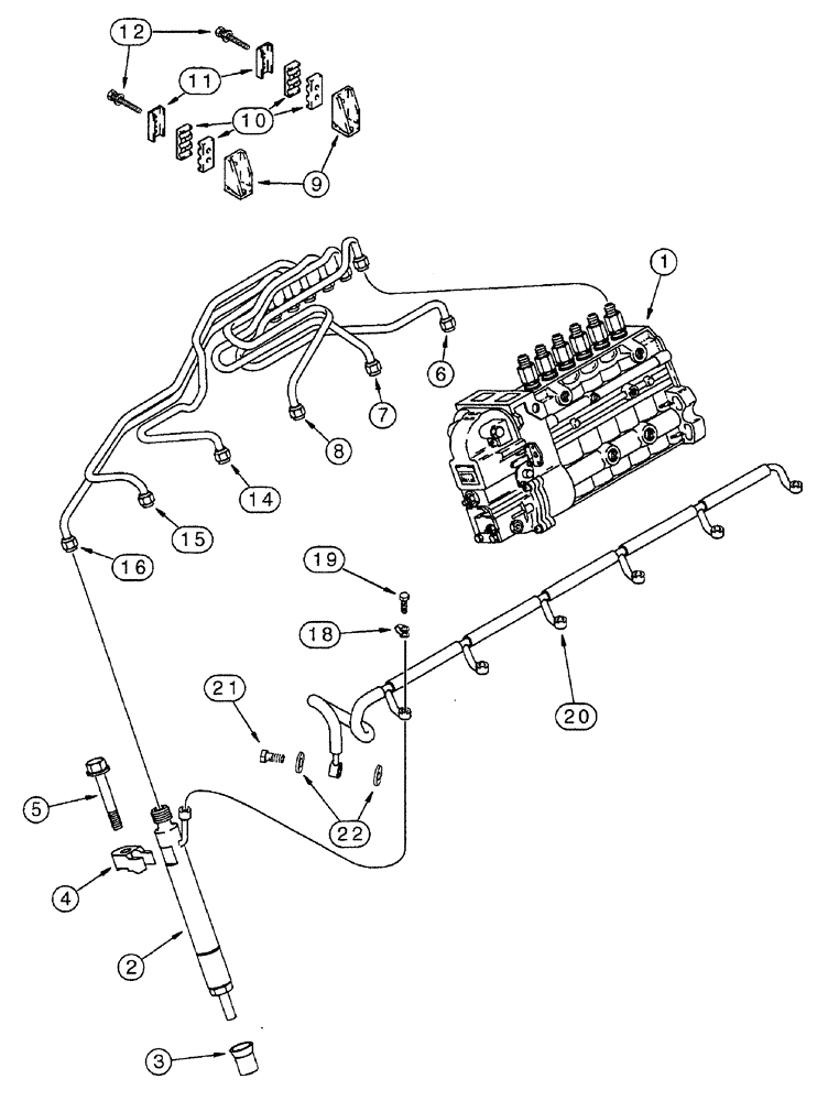 Схема запчастей Case IH 7230 - (3-002) - FUEL INJECTION SYSTEM, 6T-830 ENGINE, PRIOR TO TRACTOR PIN JJA0064978 (03) - FUEL SYSTEM