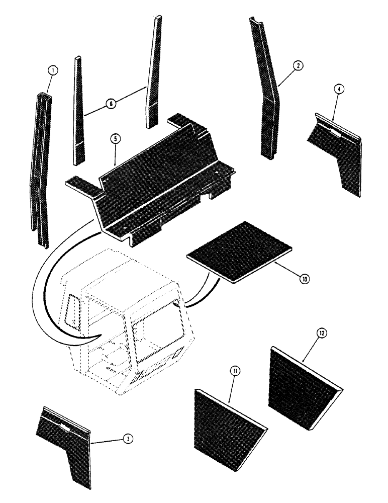 Схема запчастей Case IH 2670 - (484) - CAB, ACOUSTICAL COVERS, USED BEFORE CAB SERIAL NUMBER 7864002 (09) - CHASSIS/ATTACHMENTS