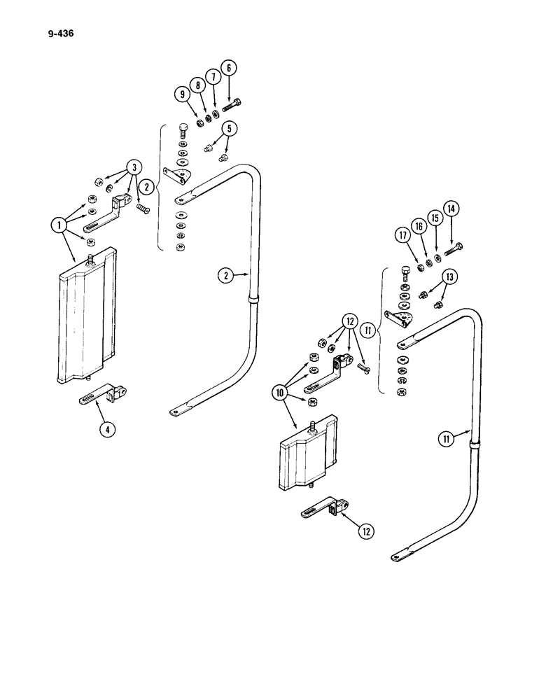 Схема запчастей Case IH 4994 - (9-436) - MIRROR ATTACHMENT, DUAL VISION (09) - CHASSIS/ATTACHMENTS