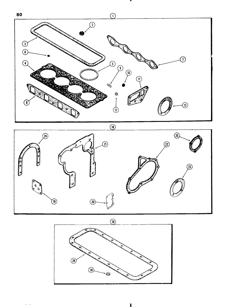 Схема запчастей Case IH 570 - (080) - ENGINE GASKET KITS, 470-570 (188) DIESEL ENGINE (02) - ENGINE